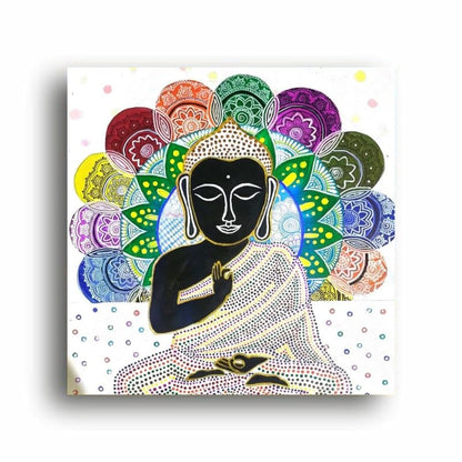 Art to Doors| Lord Budhha | Artist Laxmi Priya Das | Square | Art Print | Home Decor | Wall Decor | Gift Items | Canvas Frame