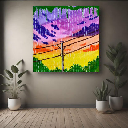 Art to Doors | The Beautiful Evening Rain | Square | Artist Tanvi Kansal | Home Decor | Wall Art | Gifts for Women | Gifts for Men | Canvas Frame