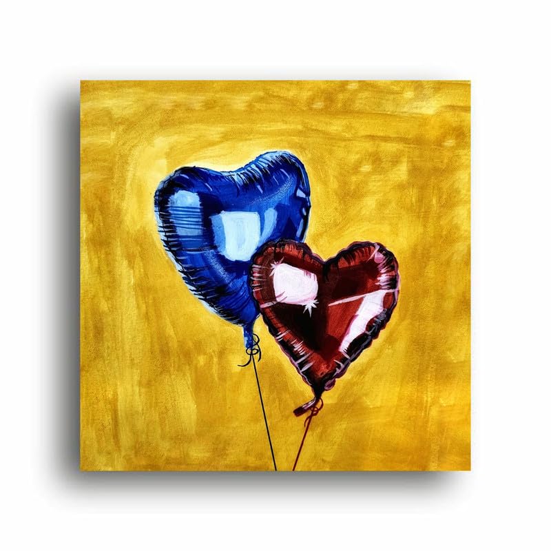 Art to Doors |Heart Balloons | Artist Fatima Akhun | Square | Home Decor | Wall Art | Gifts for Women | Gifts for Men | Canvas Frame