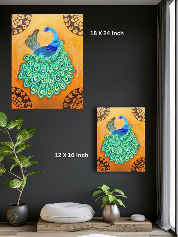 Art to Doors | Peacock's Poise | Artist Rachel Joseph | Vertical | Art Prints | Home Decor | Wall Decor | Gift Items | Wall Art