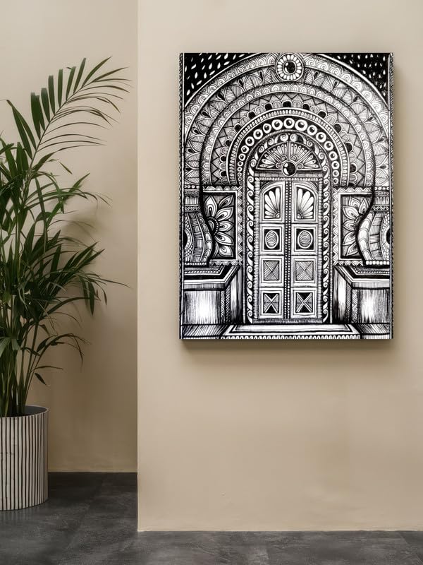 Art to Doors| Gateway Of Intricate Patterns | Artist Kalakarish | Rectangle | Art Print | Home Decor | Wall Decor | Gift Items | Canvas Frame