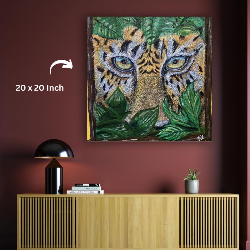 Art to Doors | Jaguar Eyes | Square | Artist Sowmya R | Home Decor | Wall Art | Gifts for Women | Gifts for Men | Canvas Frame