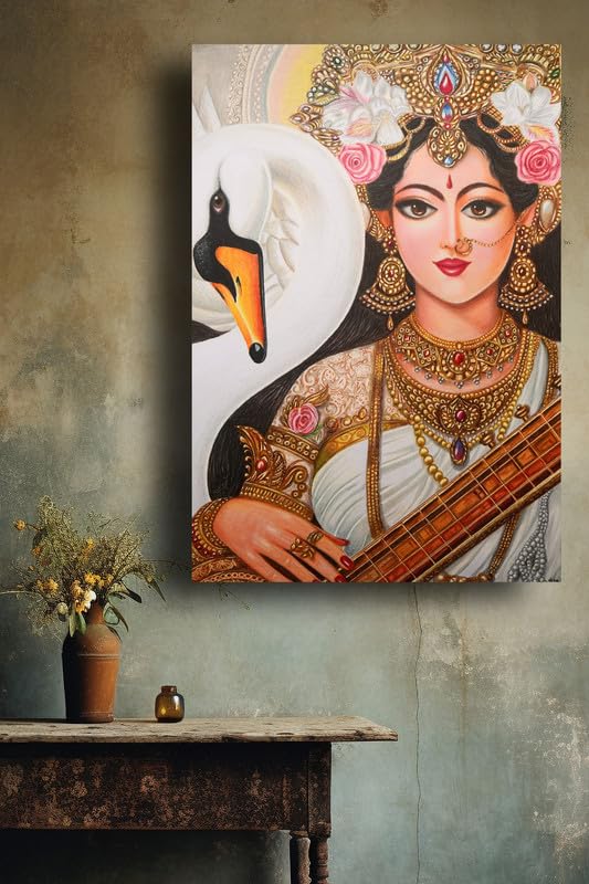 Art to Doors | Maa Saraswati | Artist Deepika Khemani | Vertical | Art Print | Home Decor | Wall Decor | Gift Items | Wall Art