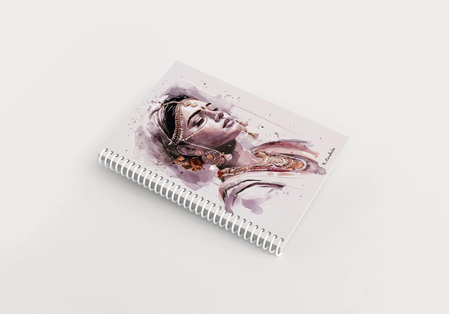 Art to Doors | Beautiful Indian Woman | Artist Riika Kandhola | Spiral Notebooks | A5 Size Paper | 120 Pages | 70 GSM Paper | Attractive Cover Designs | Soft Cover | Notebooks for College Students