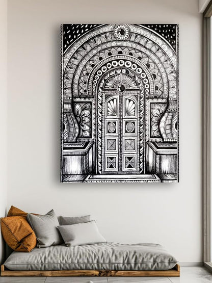 Art to Doors| Gateway Of Intricate Patterns | Artist Kalakarish | Rectangle | Art Print | Home Decor | Wall Decor | Gift Items | Canvas Frame