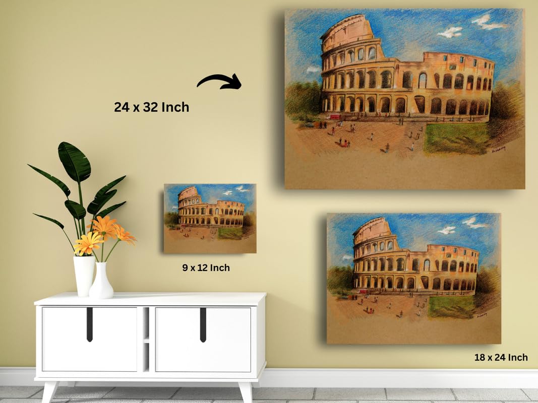 Art to Doors| The Colosseum | Artist Avishek Nag | Rectangle | Art Print | Home Decor | Wall Decor | Gift Items | Canvas Frame