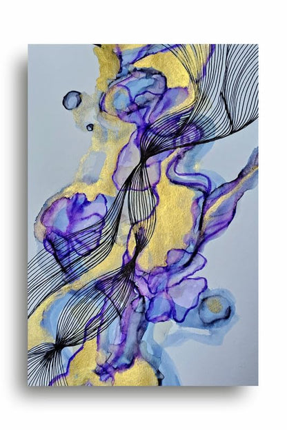 Art to Doors| Golden Swirls | Artist Fatima Akhun | Rectangle | Art Print | Home Decor | Wall Decor | Gift Items | Canvas Frame