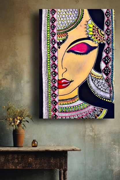 Art to Doors | Handmade Graceful Beauty | Artist Monica Verma | Vertical | Art Prints | Home Decor | Wall Art | Gift Items | Canvas Frame