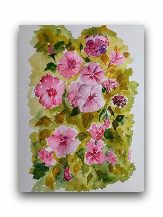 Art to Doors | Hibiscus | Artist Alka Mathur | Vertical | Art Print | Home Decor | Wall Decor | Gift Items | Wall Art | Canvas Frame