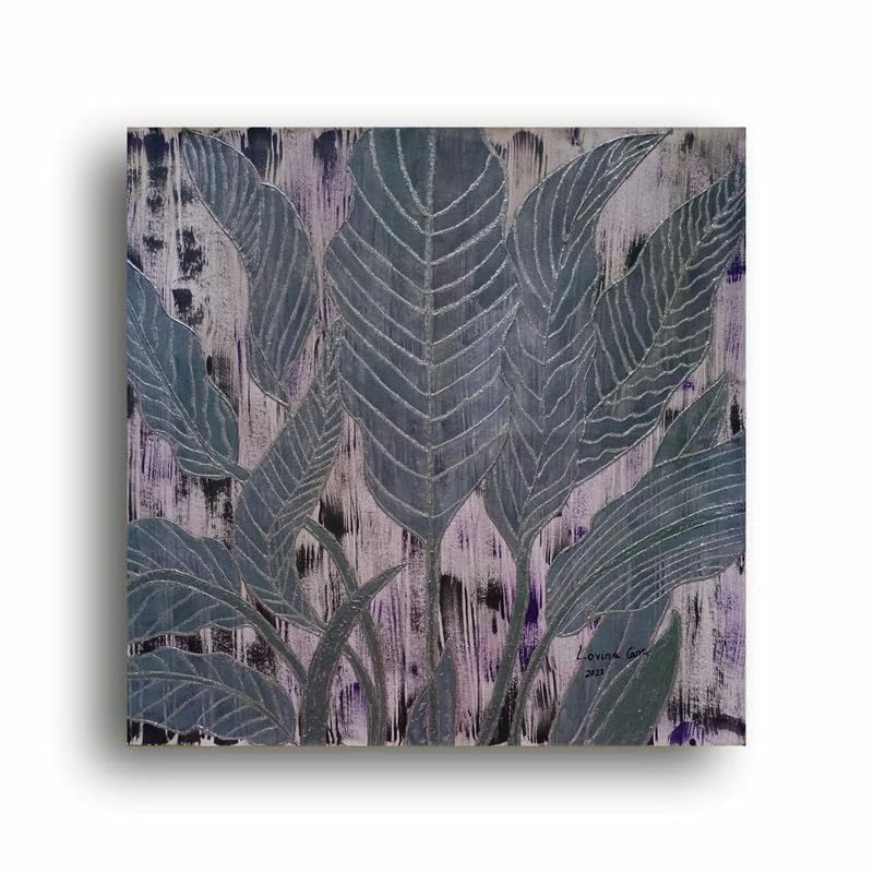 Art to Doors | Grey Foliage | Artist Lovina Cano | Square | Home Decor | Wall Art | Gifts for Women | Gifts for Men | Canvas Frame