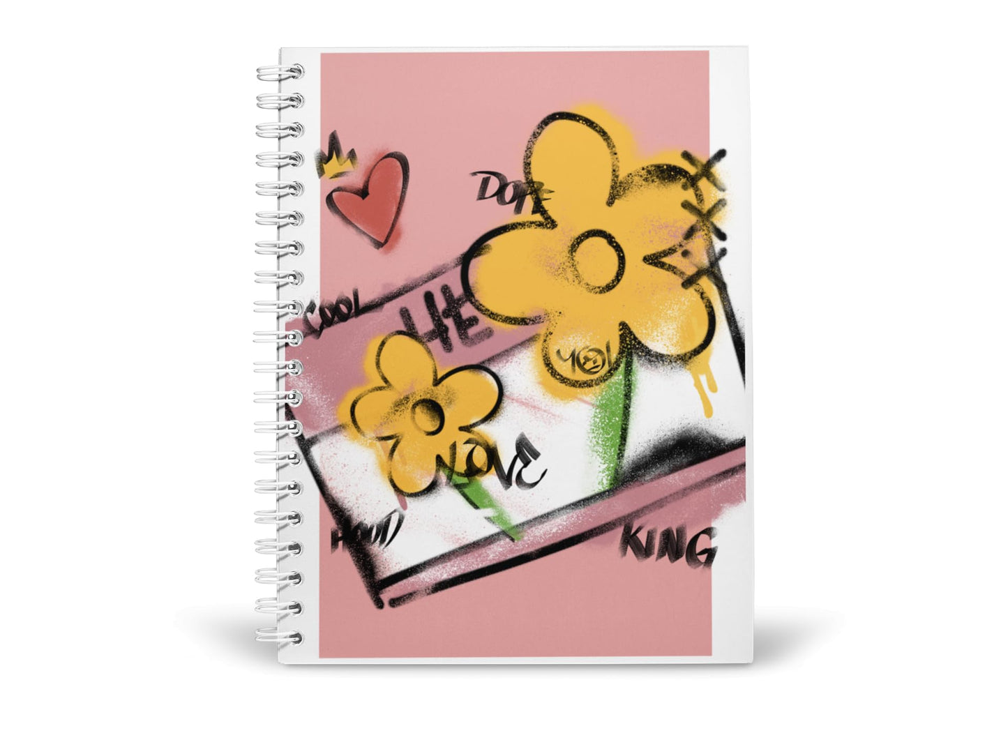 Art to Doors | Flower Graffiti | Spiral Notebooks | A5 Size Paper | 120 Pages | 70 GSM Paper | Attractive Cover Designs