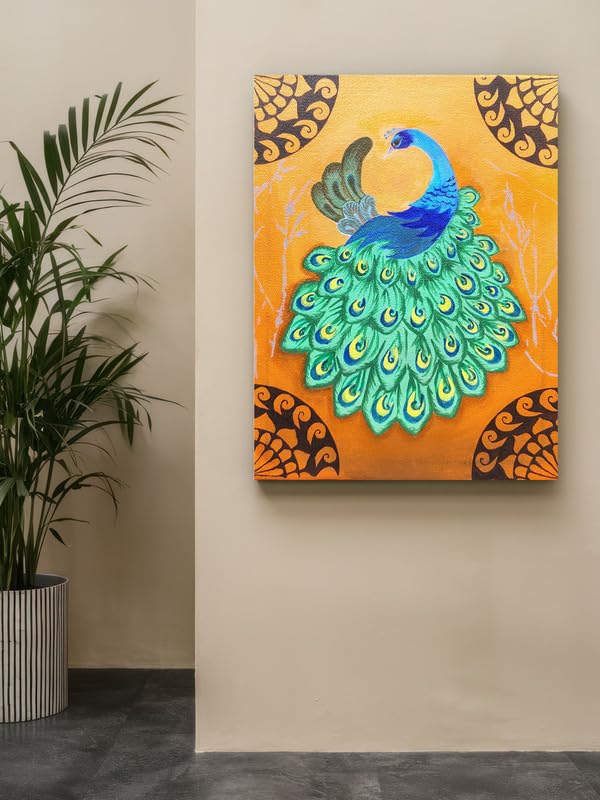 Art to Doors | Peacock's Poise | Artist Rachel Joseph | Vertical | Art Prints | Home Decor | Wall Decor | Gift Items | Wall Art