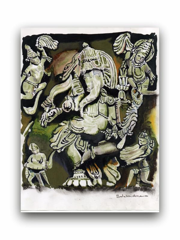 Art to Doors| Divine Guardian Lord Ganesha | Artist Uday Kumar Bala Krishna | Rectangle | Art Print | Home Decor | Wall Decor | Gift Items | Canvas Frame