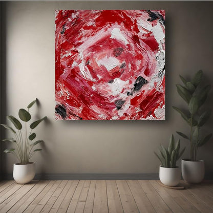 Art to Doors | Red Bloom | Artist Nandita Venkatraman | Square | Art Print | Home Decor | Wall Decor | Gifts for Women | Gifts for Men | Wall Art