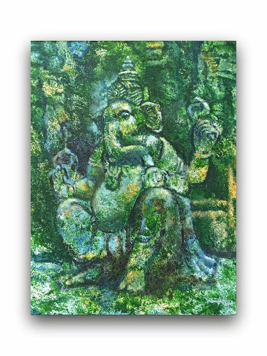 Art to Doors| Lord Ganesha | Artist Madhumita Shaw | Rectangle | Art Print | Home Decor | Wall Decor | Gift Items | Canvas Frame