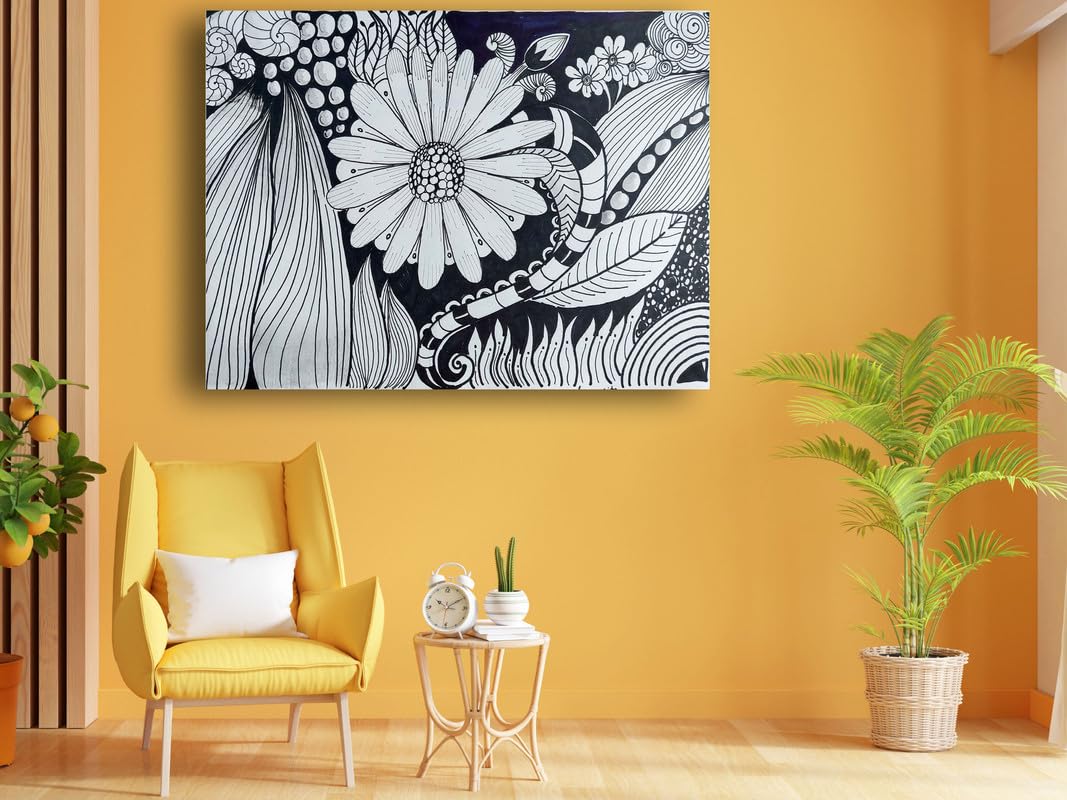 Art to Doors| A Sunflower | Artist Samarpita Banerjee | Rectangle | Art Print | Home Decor | Wall Decor | Gift Items | Canvas Frame