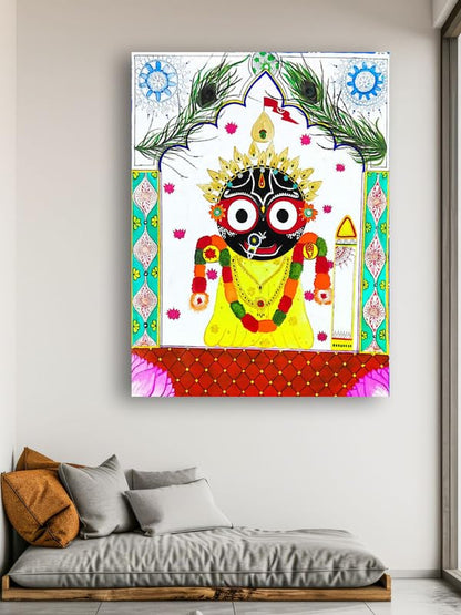 Art to Doors | Jagganath | Artist Laxmi Priya Das | Vertical | Art Prints | Home Decor | Wall Art | Gift Items | Canvas Frame