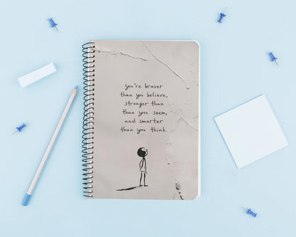 Art to Doors | Believe In Yourself Quote | Artist Riika Kandhola | Spiral Notebooks | A5 Size Paper | 120 Pages | 70 GSM Paper | Attractive Cover Designs