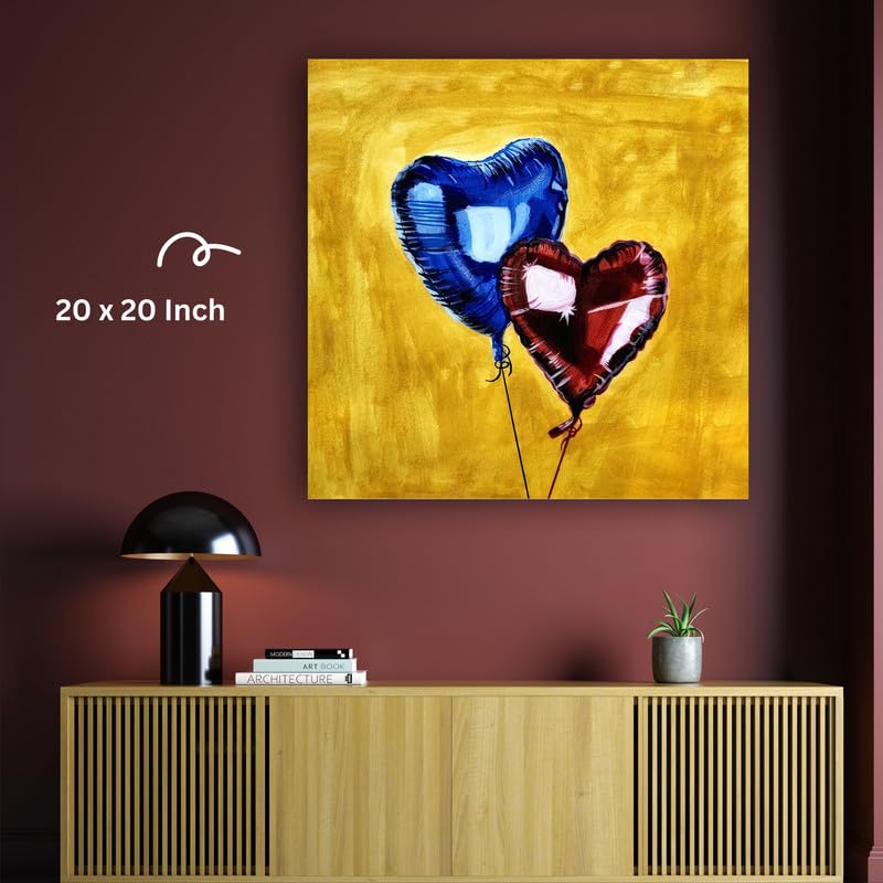 Art to Doors |Heart Balloons | Square | Artist Fatima Akhun | Home Decor | Wall Art | Gifts for Women | Gifts for Men | Canvas Frame