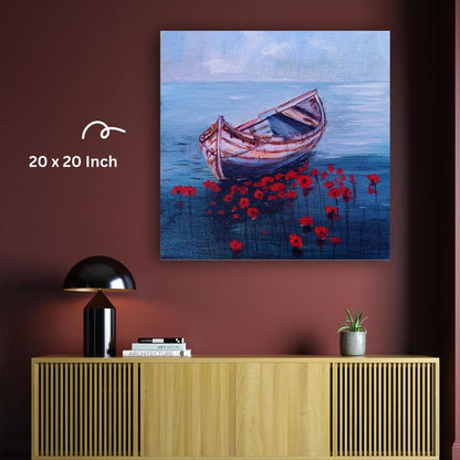 Art to Doors | Boat Painting | Artist Mayuri Verma | Vertical | Art Prints | Home Decor | Gift Items | Wall Art | Canvas Frame