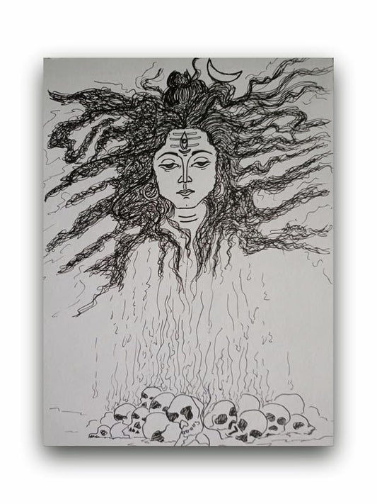 Art to Doors| Lord Shiva | Artist Sritama Dhar | Rectangle | Art Print | Home Decor | Wall Decor | Gift Items | Canvas Frame