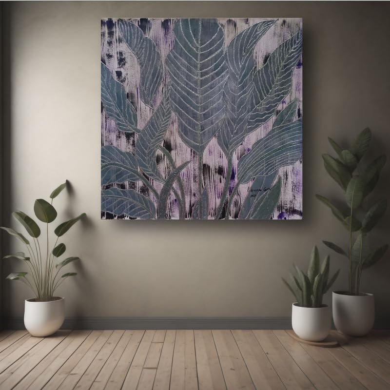 Art to Doors | Grey Foliage | Artist Lovina Cano | Square | Home Decor | Wall Art | Gifts for Women | Gifts for Men | Canvas Frame