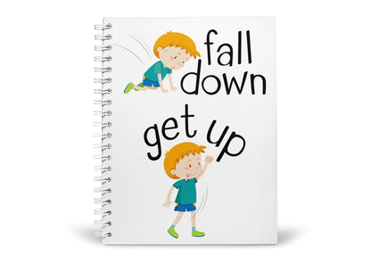 Art to Doors | Fall down get up | Spiral Notebooks | A5 Size Paper | 120 Pages | 70 GSM Paper | Attractive Cover Designs