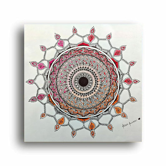 Art to Doors | Handmade Mandala Bloom | Artist Ariba Ansari | Vertical | Art Print | Home Decor | Wall Decor | Gift Items | Wall Art | Canvas Frame