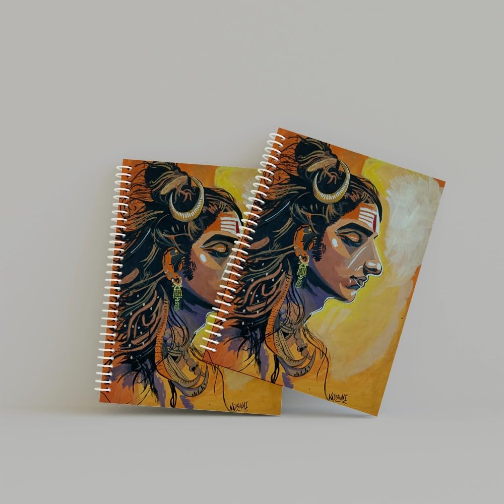 Art to Doors | Sharva | Artist Vaibhavi | Spiral Notebooks | A5 Size Paper | 120 Pages | 70 GSM Paper | Attractive Cover Designs | Soft Cover | Notebooks for College Students