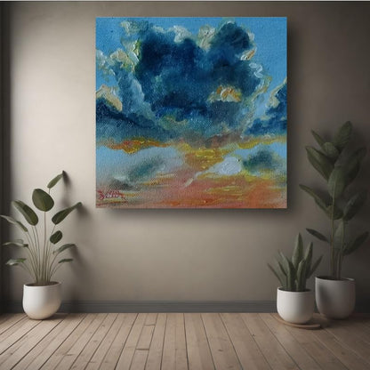 Art to Doors | Clouds | Artist Aditi Arele | Rectangle | Art Print | Home Decor | Wall Decor | Gift Items | Canvas Frame