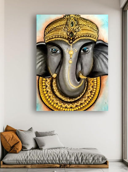 Art to Doors | Majestic Ganesha | Artist Kalakarish | Vertical | Art Print | Home Decor | Wall Decor | Gift Items | Wall Art