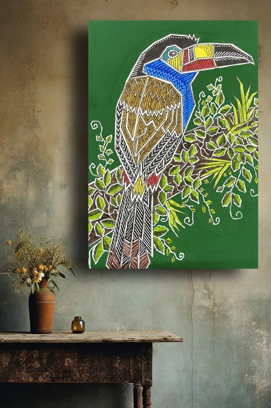 Art to Doors | Mountain Toucan | Artist Puja Kumari | Vertical | Art Prints | Home Decor | Wall Art | Gift Items | Canvas Frame