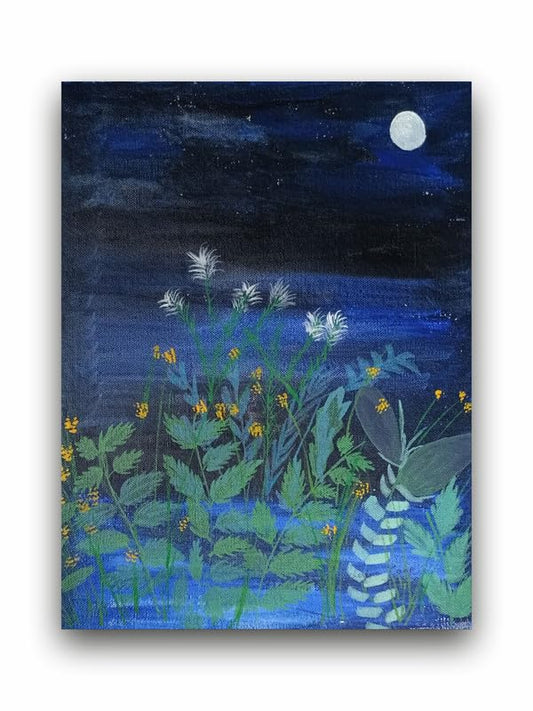 Art to Doors| Night Charm | Artist Lovina Cano | Rectangle | Art Print | Home Decor | Wall Decor | Gift Items | Canvas Frame