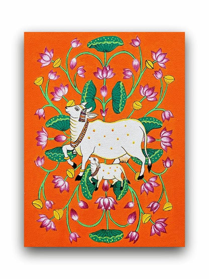 Art to Doors | Pichwai Tradition | Artist Bhavika Kamatkar pote | Vertical | Art Prints | Home Decor | Wall Art | Gift Items | Canvas Frame