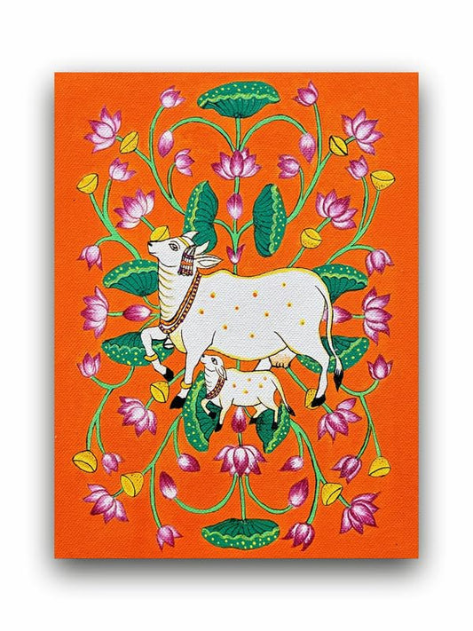 Art to Doors | Pichwai Tradition | Artist Bhavika Kamatkar pote | Vertical | Art Prints | Home Decor | Wall Art | Gift Items | Canvas Frame