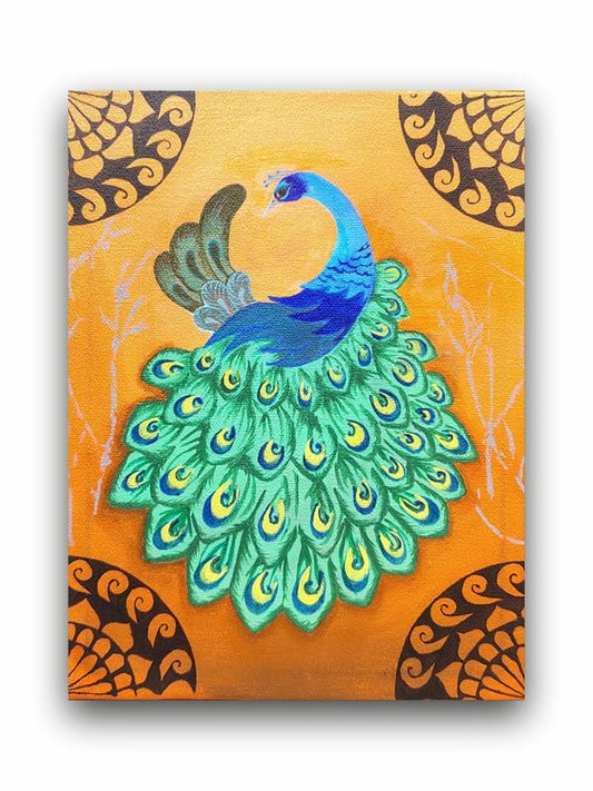 Art to Doors | Peacock's Poise | Artist Rachel Joseph | Vertical | Art Prints | Home Decor | Wall Decor | Gift Items | Wall Art