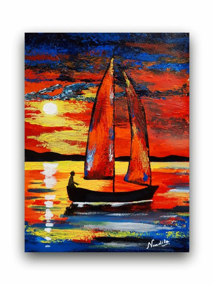 Art to Doors | Sailing Home| Artist Nandita Venkatraman | Vertical | Art Print | Home Decor | Wall Decor | Gift Items | Wall Art