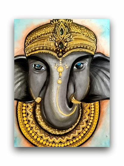 Art to Doors | Majestic Ganesha | Artist Kalakarish | Vertical | Art Print | Home Decor | Wall Decor | Gift Items | Wall Art