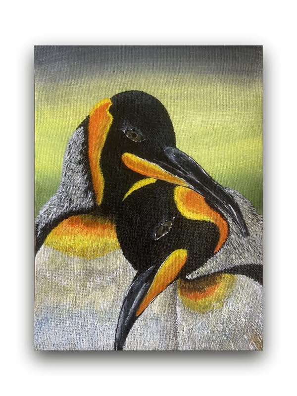 Art to Doors| Penguin Couples In Love | Artist Sowmya R | Rectangle | Art Print | Home Decor | Wall Decor | Gift Items | Canvas Frame