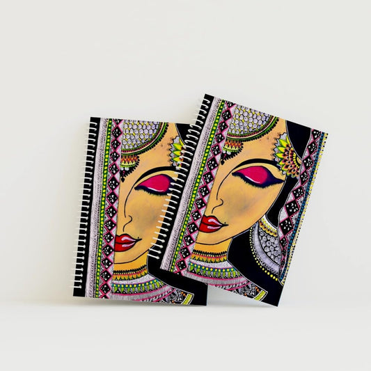 Art to Doors | Handmade Graceful Beauty | Artist Monica Verma| Spiral Notebooks | A5 Size Paper | 120 Pages | 70 GSM Paper | Attractive Spiral Notebook