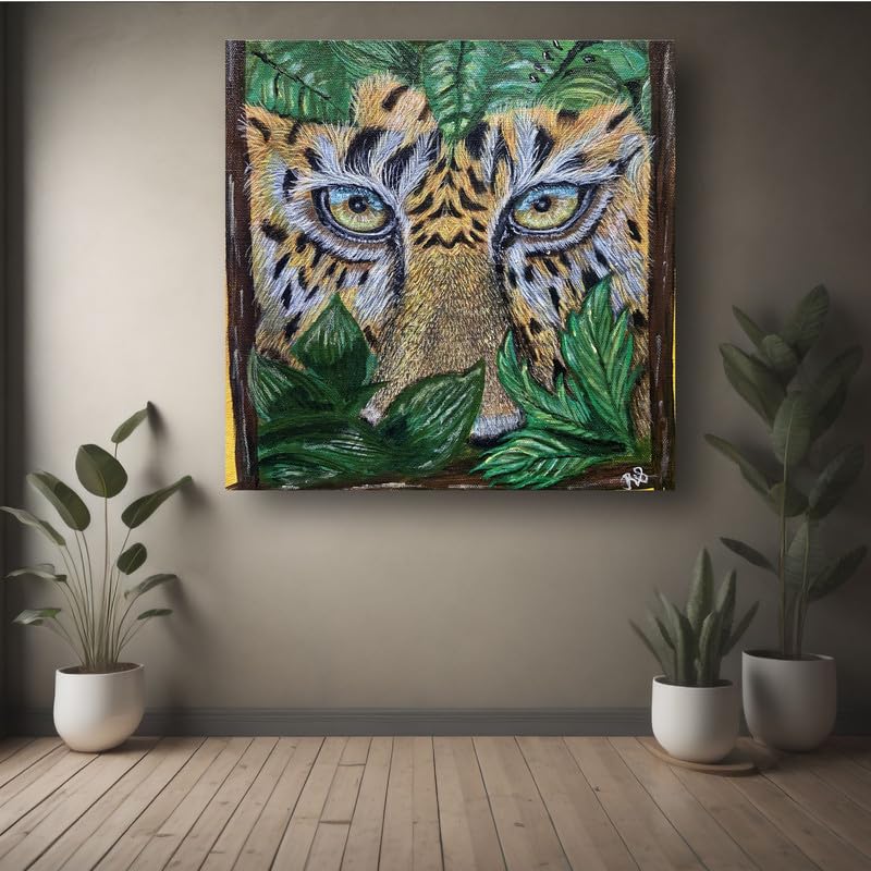 Art to Doors | Jaguar Eyes | Square | Artist Sowmya R | Home Decor | Wall Art | Gifts for Women | Gifts for Men | Canvas Frame