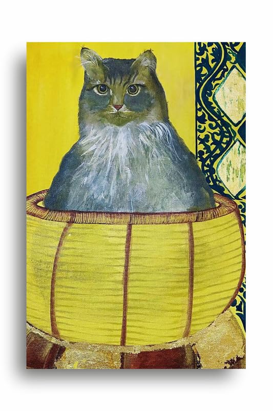 Art to Doors| Smokey Cat | Artist Neha Arora | Rectangle | Art Print | Home Decor | Wall Decor | Gift Items | Canvas Frame