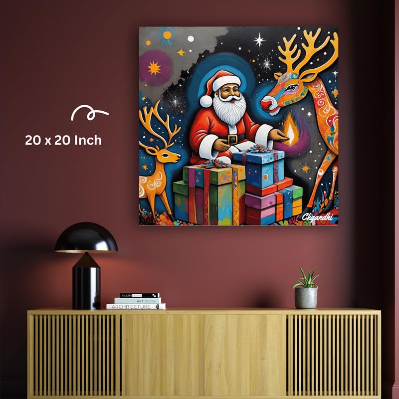 Art to Doors | Merry Christmas 00015 | Square | Artist C K Gandhi | Home Decor | Wall Art | Gifts for Women | Gifts for Men | Canvas Frame