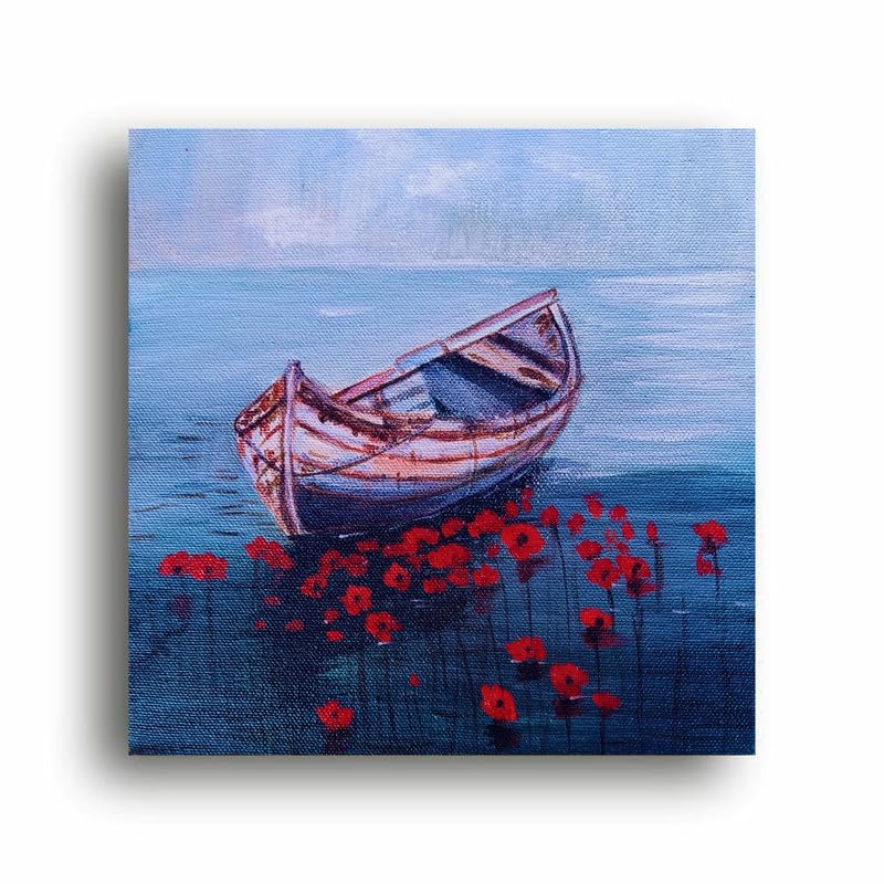 Art to Doors | Boat Painting | Artist Mayuri Verma | Vertical | Art Prints | Home Decor | Gift Items | Wall Art | Canvas Frame