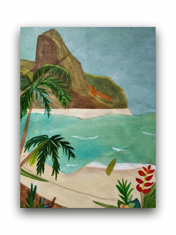 Art to Doors| Beach Front | Artist Lovina Cano | Rectangle | Art Print | Home Decor | Wall Decor | Gift Items | Canvas Frame