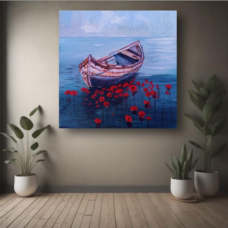 Art to Doors | Boat Painting | Artist Mayuri Verma | Vertical | Art Prints | Home Decor | Gift Items | Wall Art | Canvas Frame