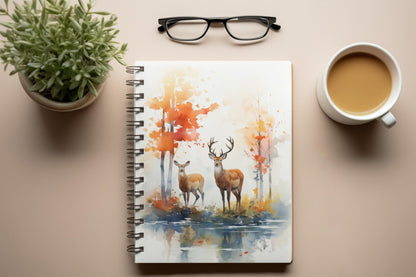 Art to Doors | Peaceful Woodland Portrait | Spiral Notebooks | A5 Size Paper | 120 Pages | 70 GSM Paper | Attractive Cover Designs