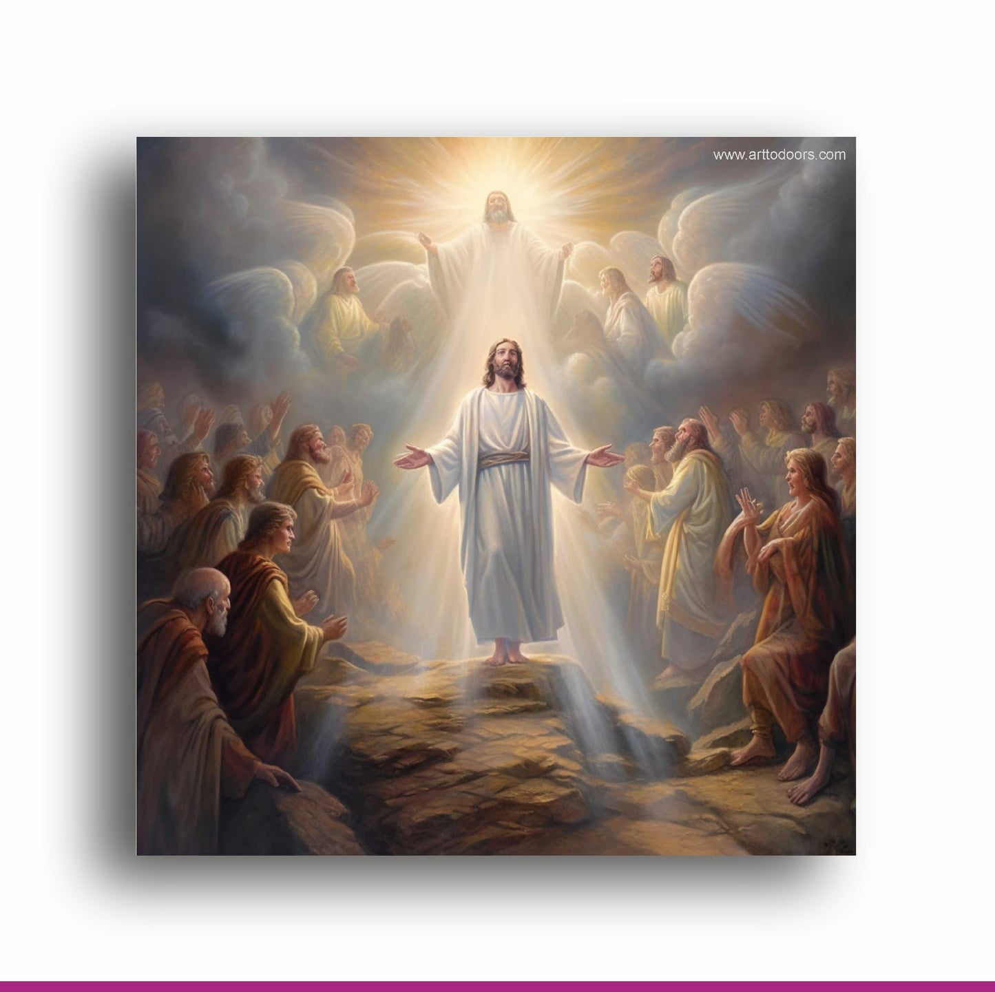 Sacred Splendor: Jesus Digital Art on Canvas - Illuminate Your Space with Divine Presence! | Canvas Wrap Wooden Framed | Personalized Gift For Anniversary, Birthday, Wedding, Home Decor