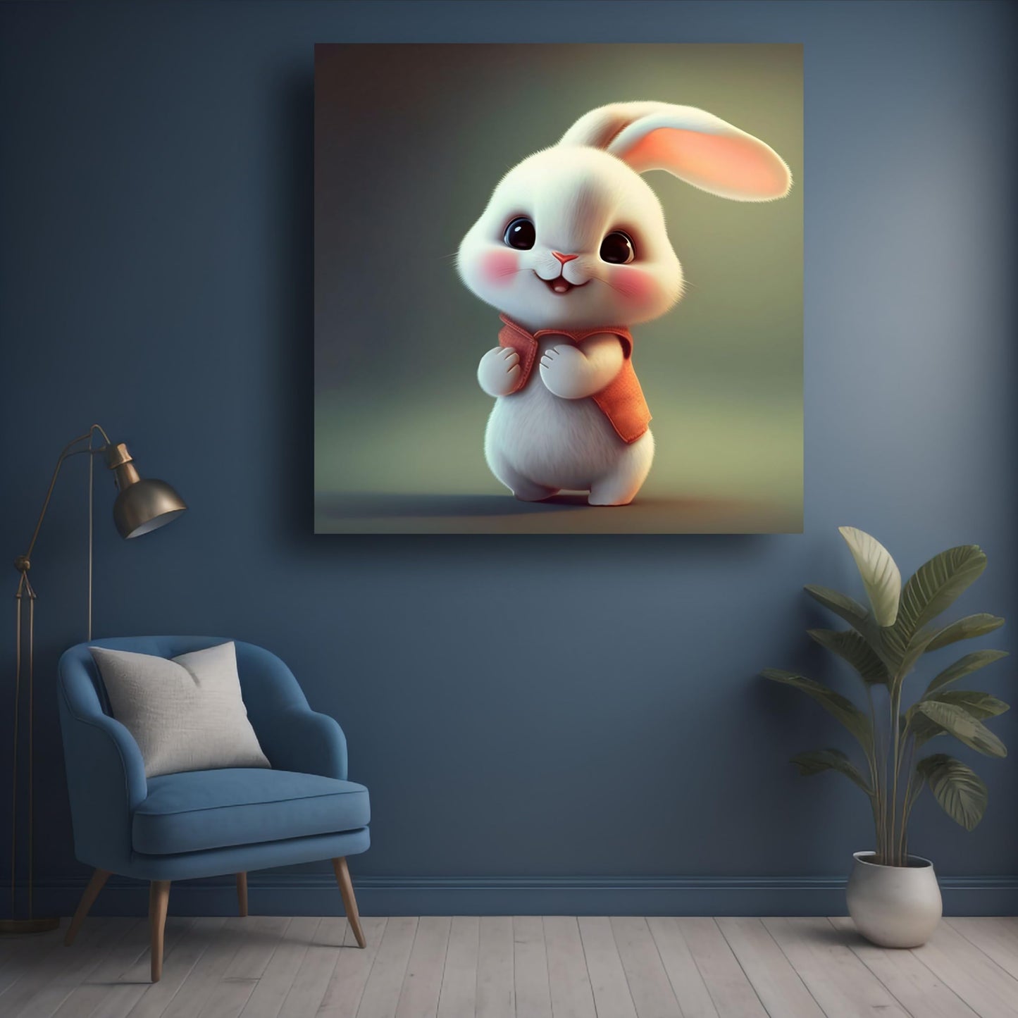 Art to Doors | Happy Bunny Art | Square | Art Print | Home Decor | Wall Decor | Gifts for Women | Gifts for Men | Gift Items | Wall Art