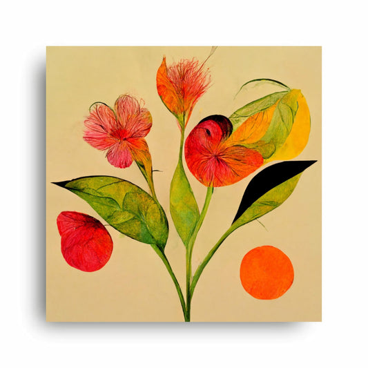 Art to Doors | Playful Petals | Square | Art Print | Home Decor | Wall Decor | Gifts for Women | Gifts for Men | Wall Art | (Canvas Frame, 36x36 Inch)